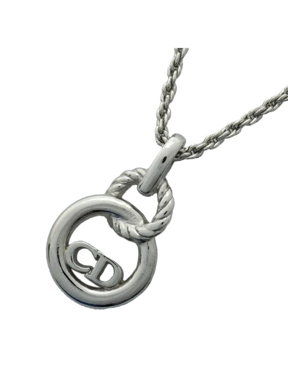 Dior Necklace CD Logo Metal Silver
